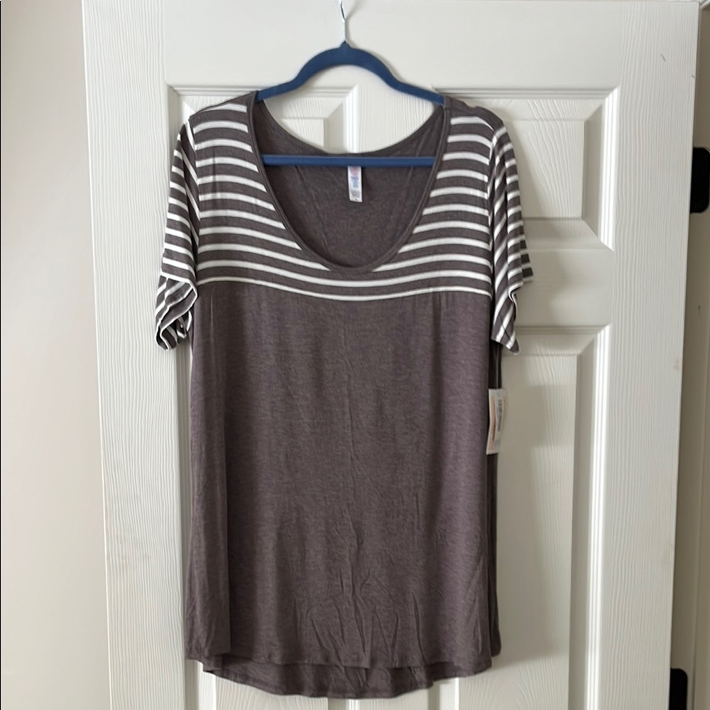 Striped Brown and White Top